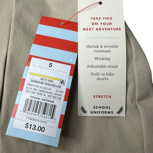 NEW Cat & Jack Girls' Pleated Khaki Uniform Skort Size 5 - Picture 3 of 11